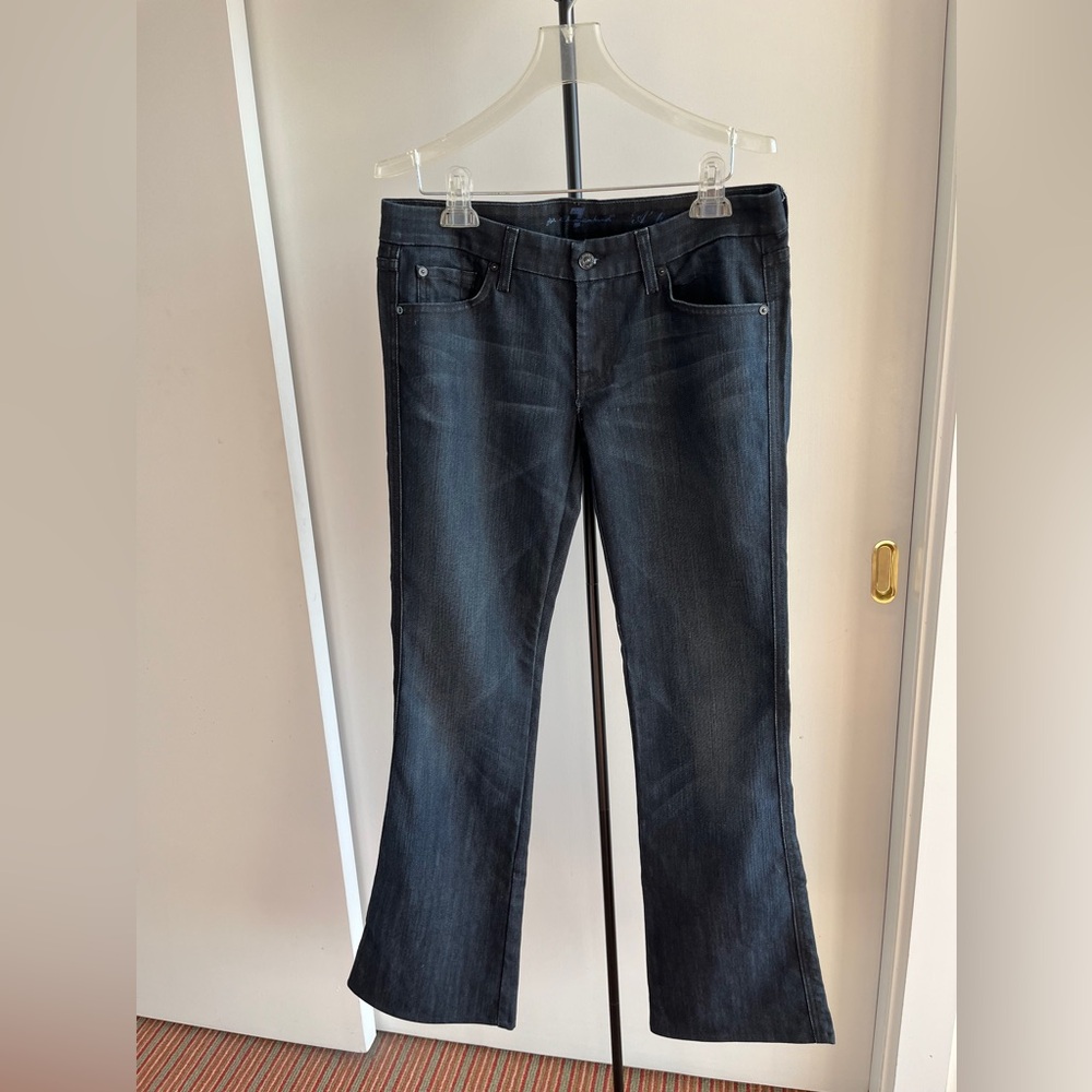 7 For All Mankind Crystal A Pocket Jeans  Dark Blue Flared Sz 30 Rare $245 List